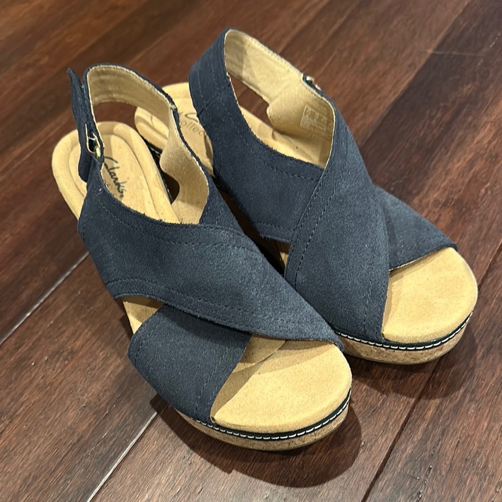Clarks Blue Sandals Comfortable Stylish Design